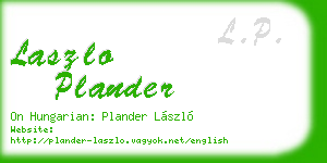 laszlo plander business card