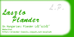 laszlo plander business card